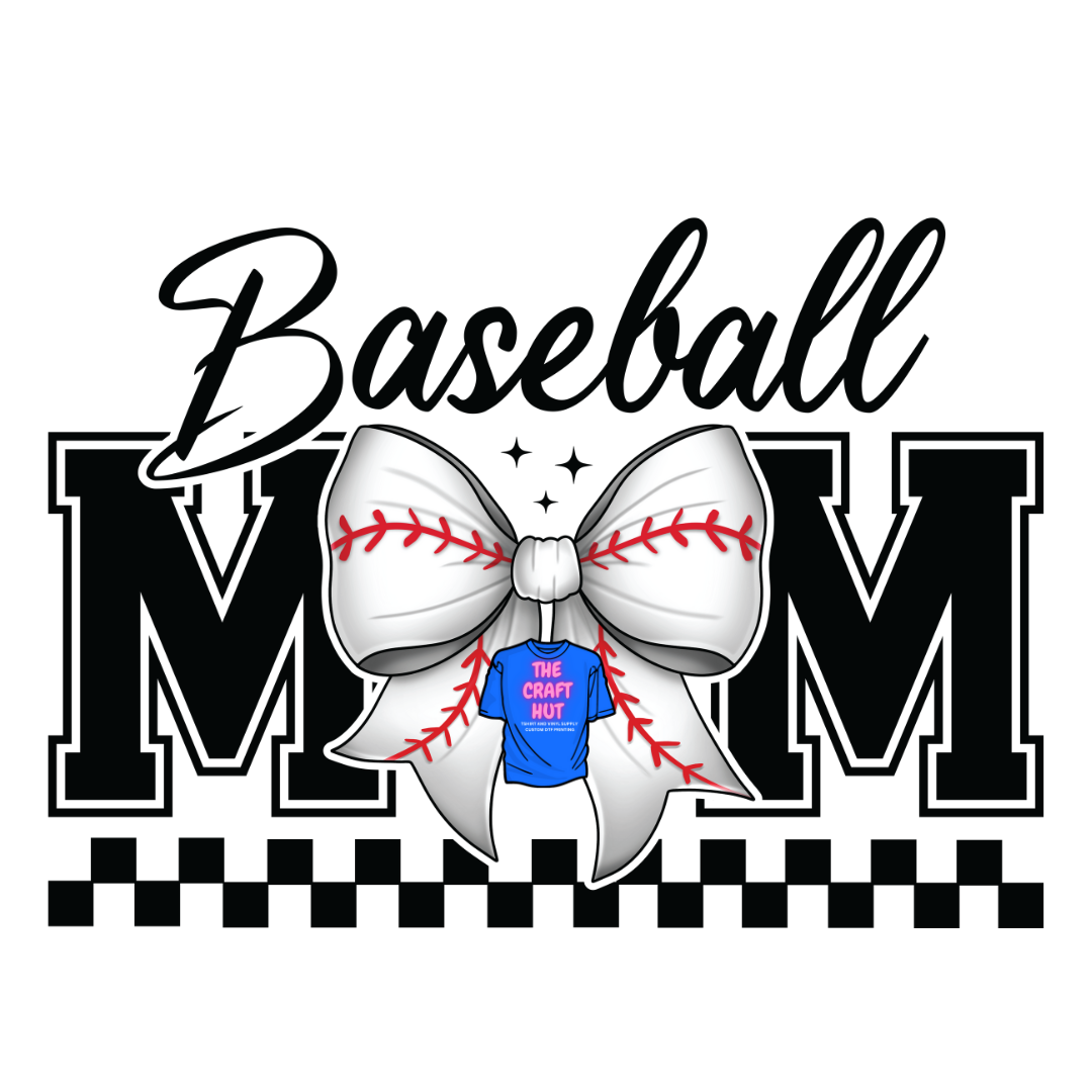 Mothers Day DTF Transfer - Sports Mom - Baseball Mom Checkered
