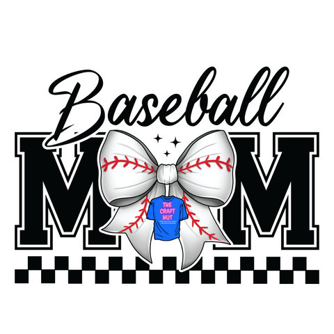 Mothers Day DTF Transfer - Sports Mom - Baseball Mom Checkered