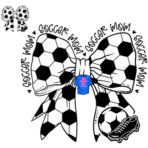 Mothers Day DTF Transfer - Sports Mom - Soccer Mom Bow