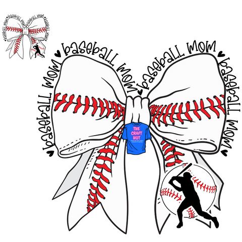 Mothers Day DTF Transfer - Sports Mom- Baseball Mom Bow