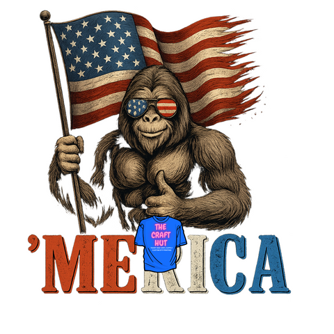 Patriotic DTF Transfer - Fpurth Of July - Merica Bigfoot
