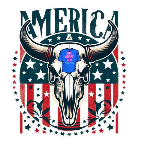 Patriotic DTF Transfer - Fourth OF July - America Bull