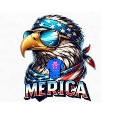 Patriotic DTF Transfer - Fourth OF July - Merica Eagle