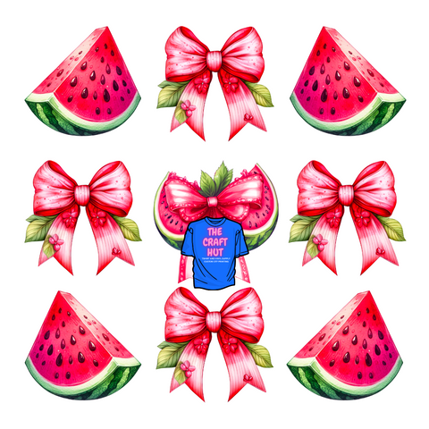 Summer DTF Transfer - Watermelon and Bows Croquette