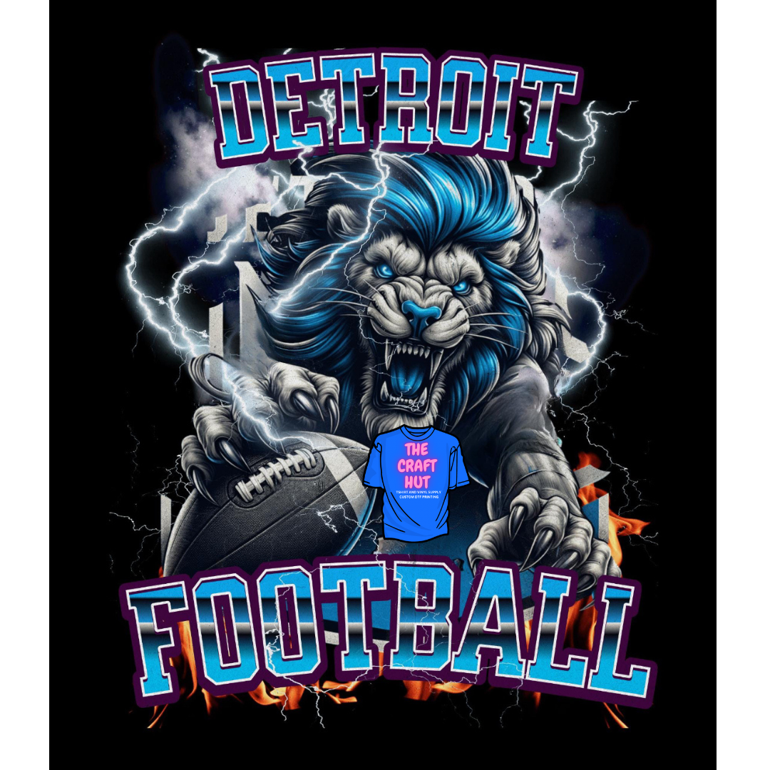 Detroit Lions DTF Transfer - Lightening Lion