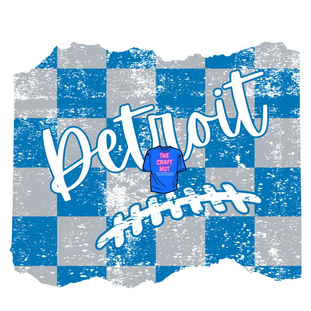Detroit Lions DTF Transfer - Detroit Checkered