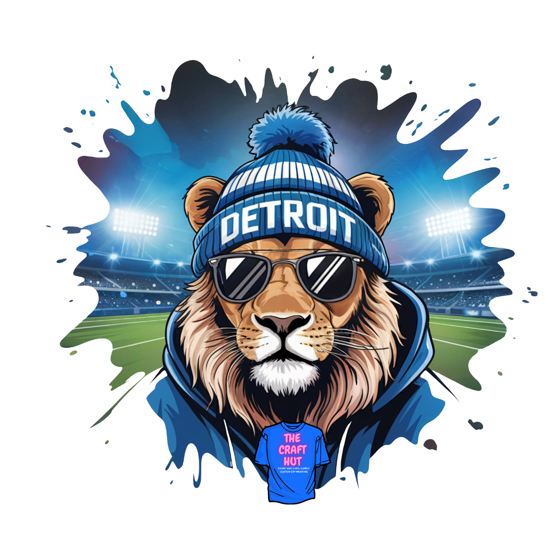 Detroit Lions DTF Transfer - Lion in Lights