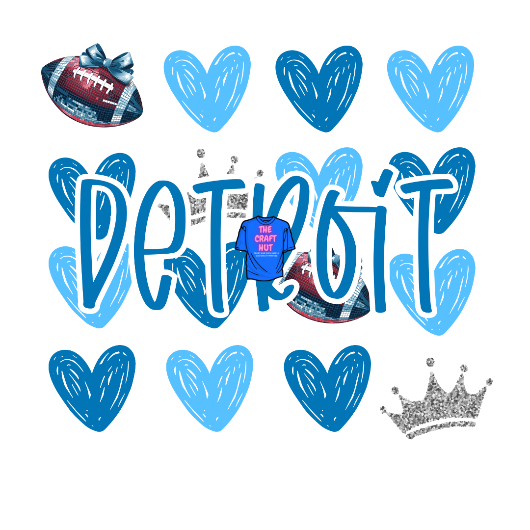 Lions DTF Transfer - Detroit Hearts