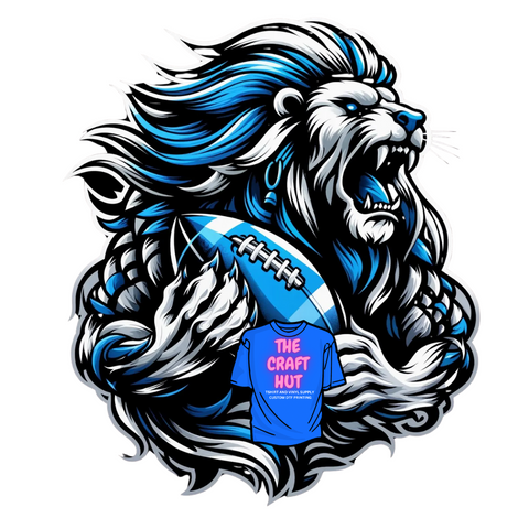 Lions DTF Transfer - Lion Clutching Footbal