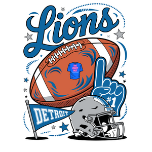 Lions DTF Transfer - Fan Finger, Flag