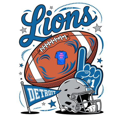 Lions DTF Transfer - Fan Finger, Flag