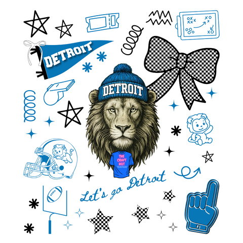 Lions DTF Transfer- Lions Doodles