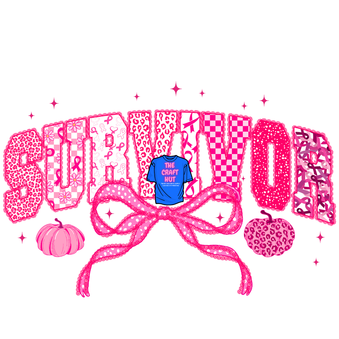 Breast Cancer Awareness DTF Transfer - Survivor W/Pumpkins