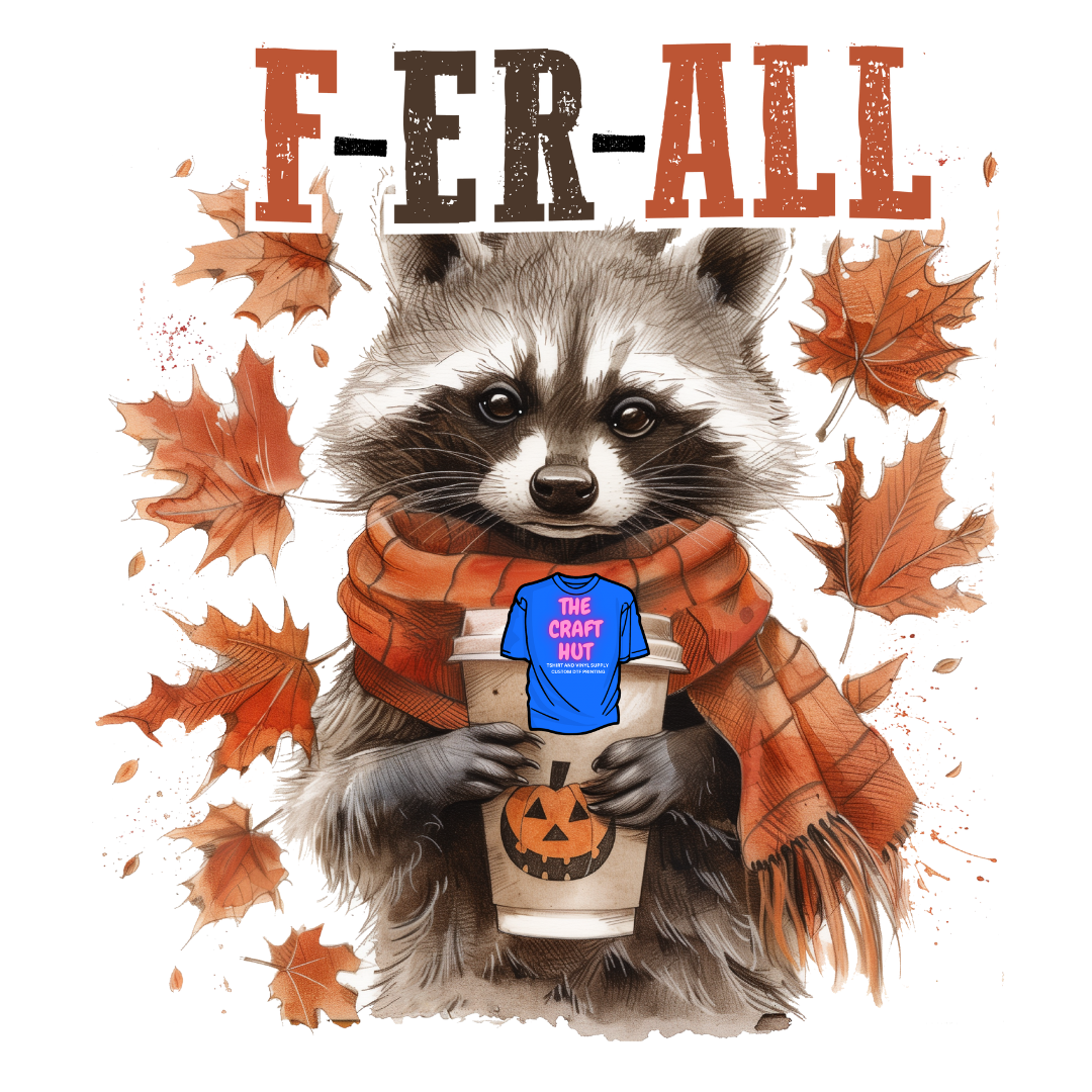 Fall DTF Transfer - F-ER-ALL - Racoon Fall