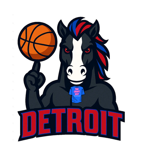 Pistons DTF Transfer - Pistons Horse W/Basketball