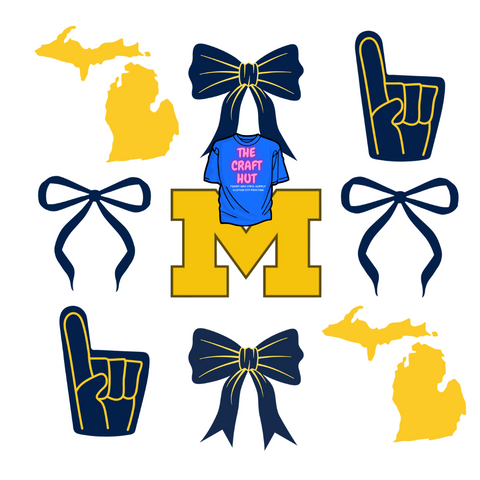 College Football DTF Transfer - U of M Croquette Bow