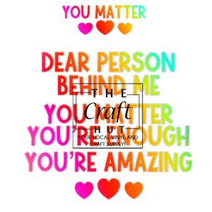 Mental Health Awareness - You Matter Pocket Logo and Dear Person Back