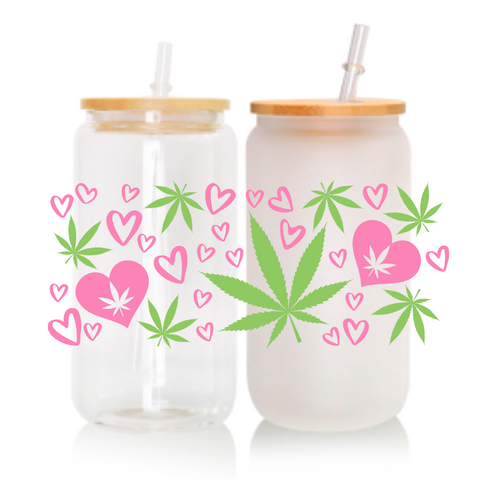 UV DTF WRAP- Cannabis Hearts