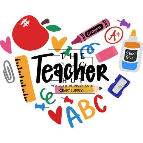Teacher DTF Transfer - Teacher Heart