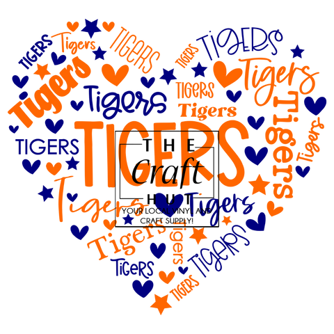 Tigers DTF - Typography Heart