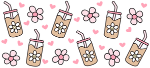 UV DTF Wrap-Ice Coffee and daisies
