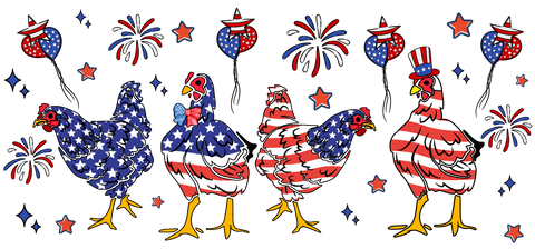 UV DTF Wrap-patriotic chicken