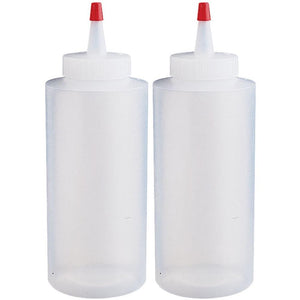 Mini Plastic Squeeze Bottles For Sauce & Condiments, 2 Bottle Set -New