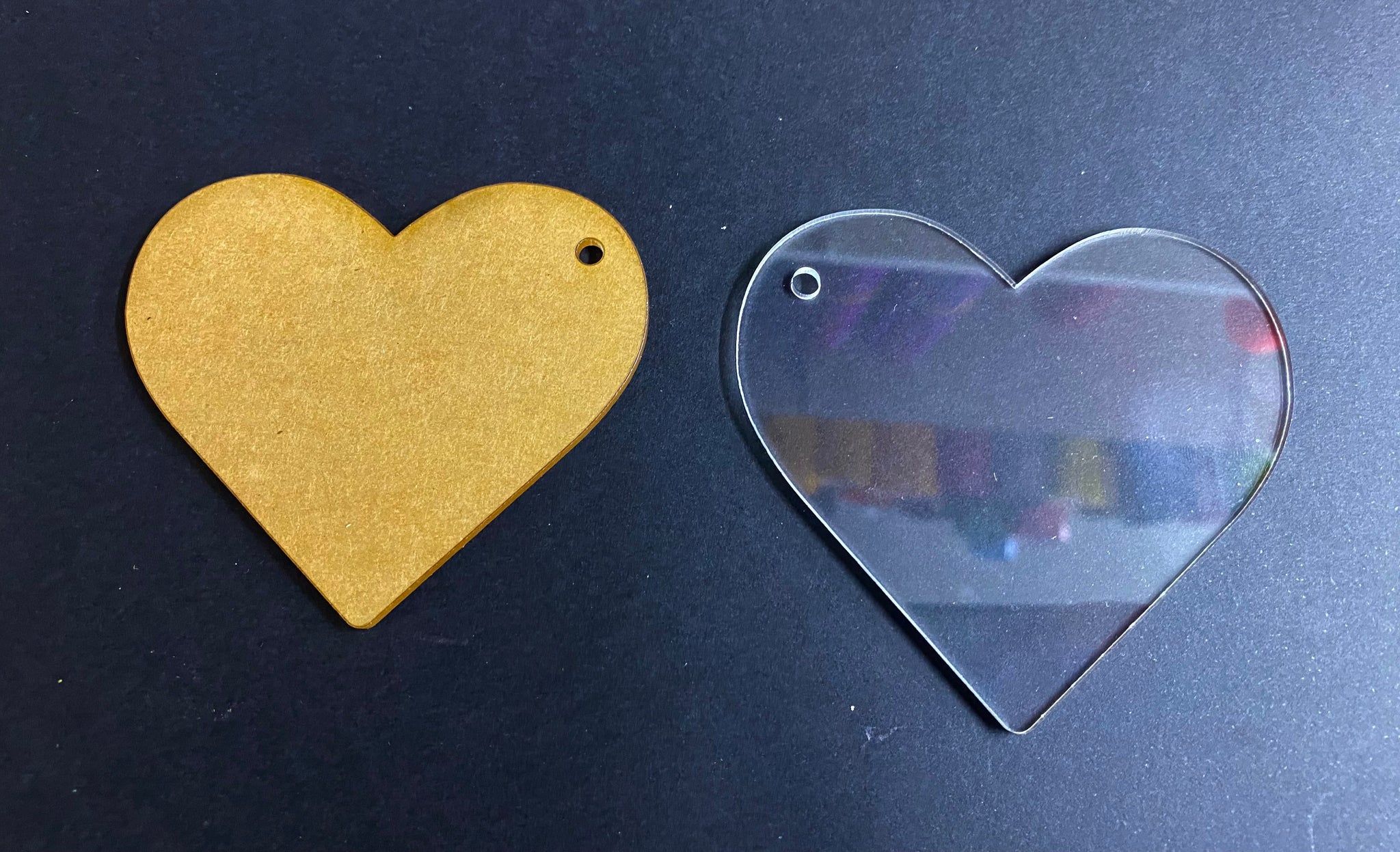 Clear Acrylic Heart 3''