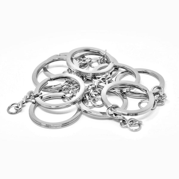 10 Split Key Chain Ring With Chain
