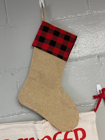 Red Plaid Top Stocking