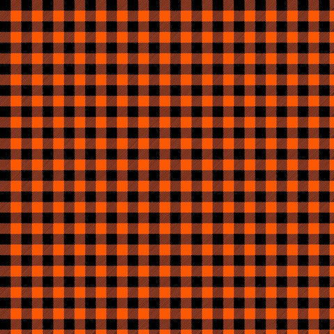 Orange and Black Plaid Adhesive