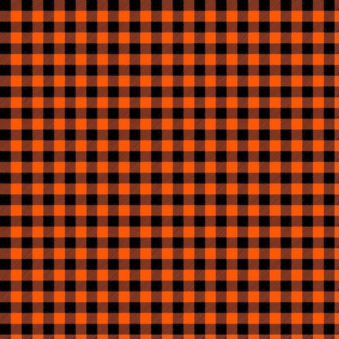 Orange and Black Plaid Adhesive