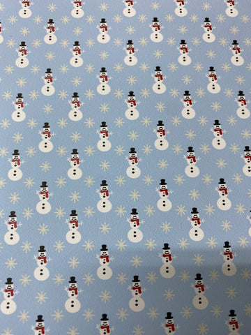 Blue Snowman Pattern HTV