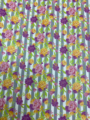 Striped Peonies Pattern HTV