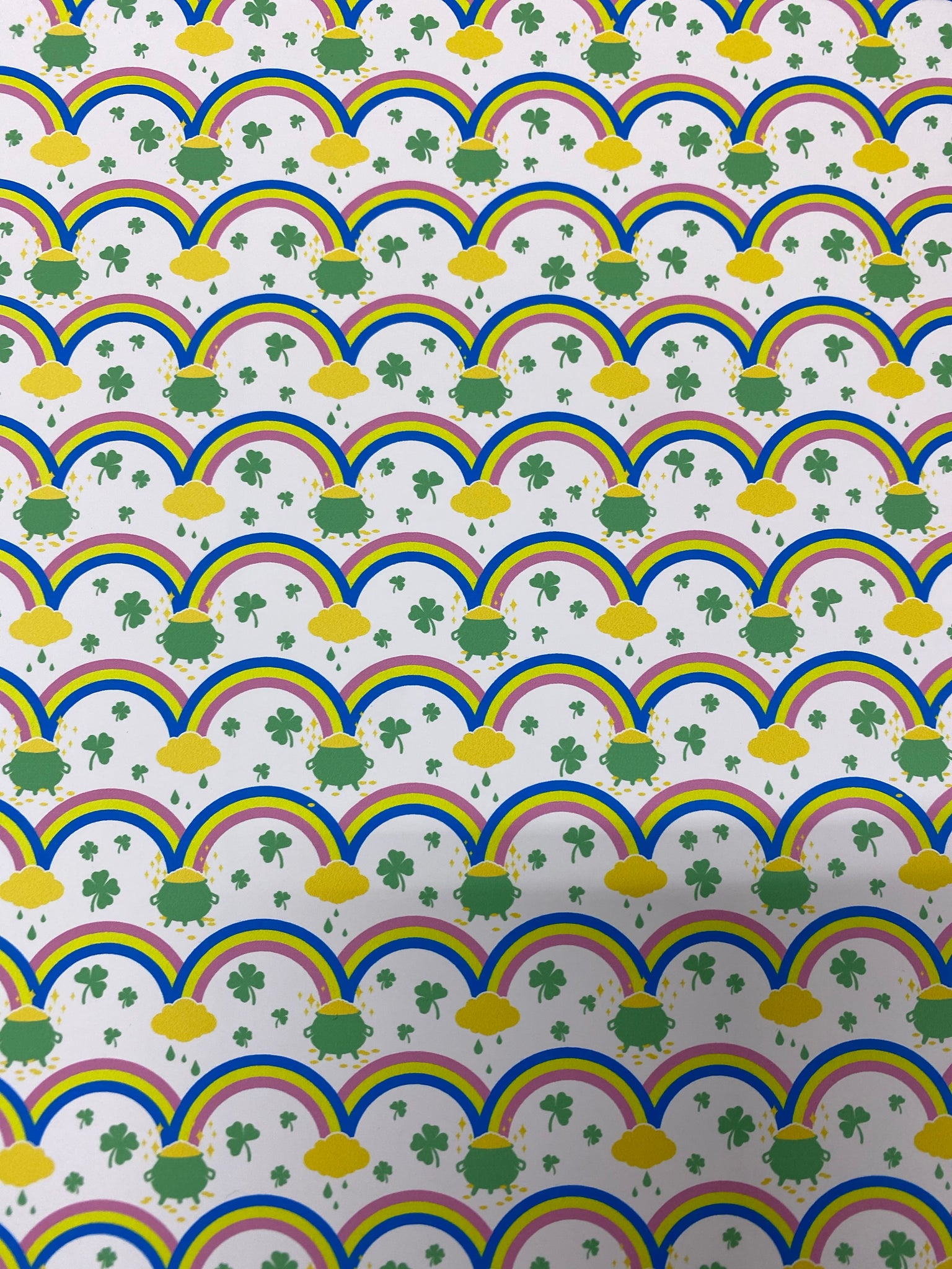 Rainbow Shamrock Pattern HTV