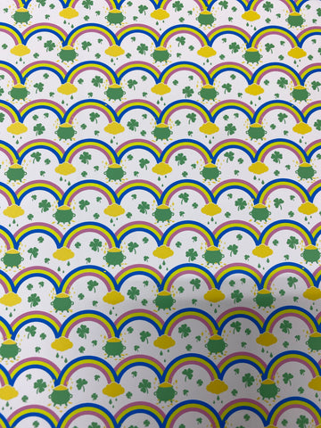 Rainbow Shamrock Pattern HTV