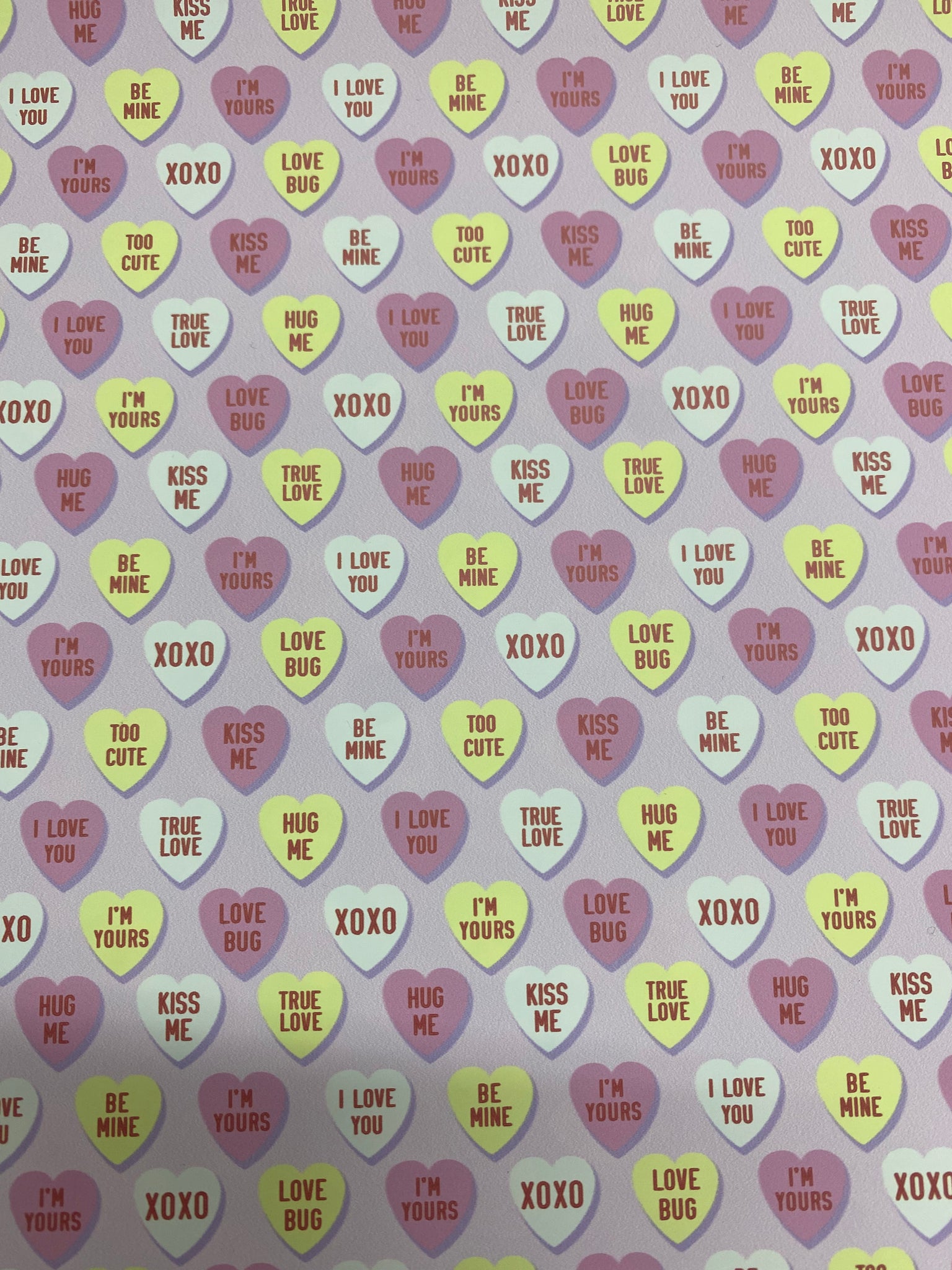Pink Word Heart Pattern HTV