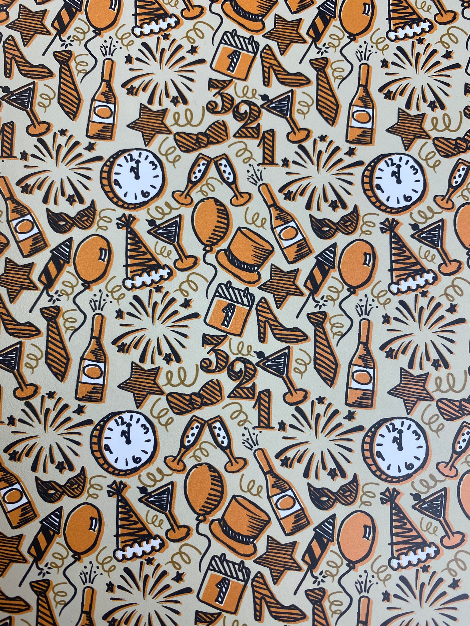 New Years Pattern HTV